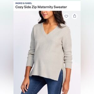 Ingrid & Isabel Cozy V-Neck Sweater in Cream